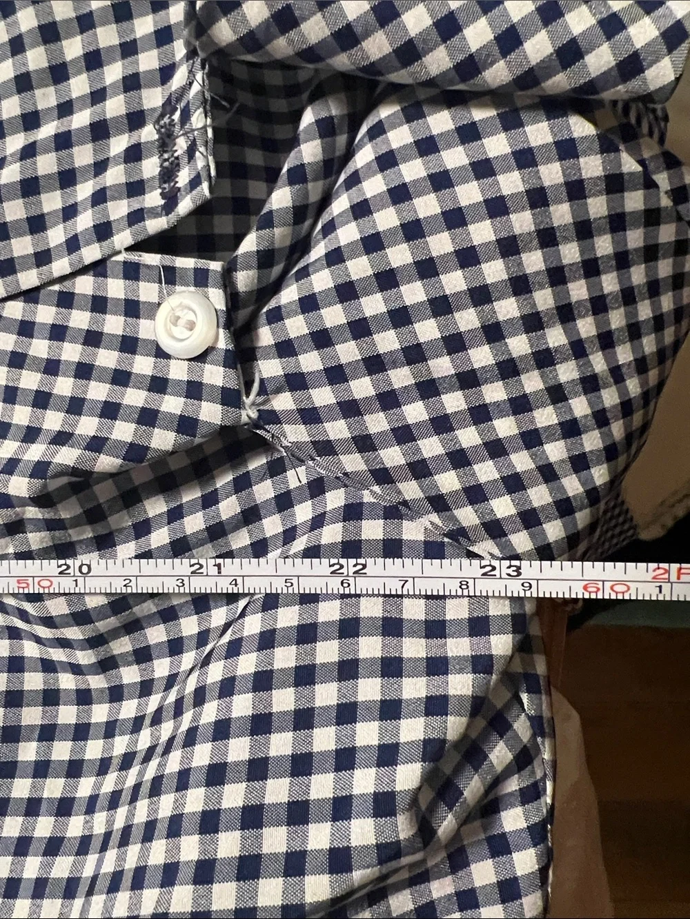 Classic Black & White Gingham Tie-Neck Button-Down Shirt - Picture 8 of 8